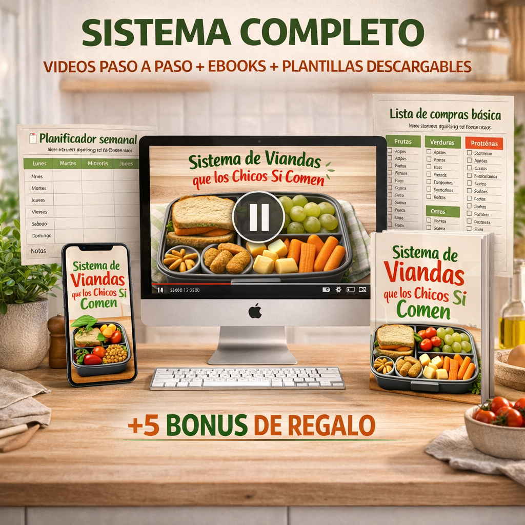 Sistema Completo “Viandas Que Los Chicos SI Comen” Ebook + 5 Bonus de REGALO
